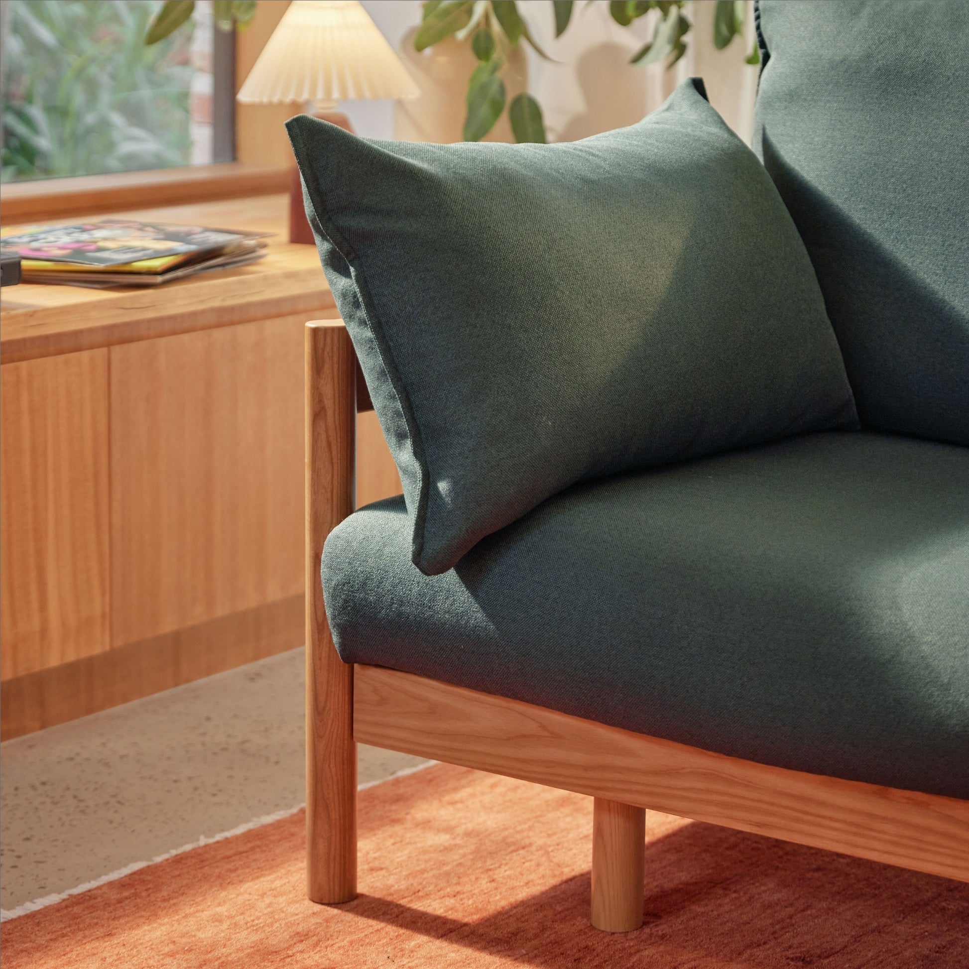 Slideaway Sofa Bed | Pull Out Sofa Lounge Bed | Moss Green Dark Green Sofa Bed