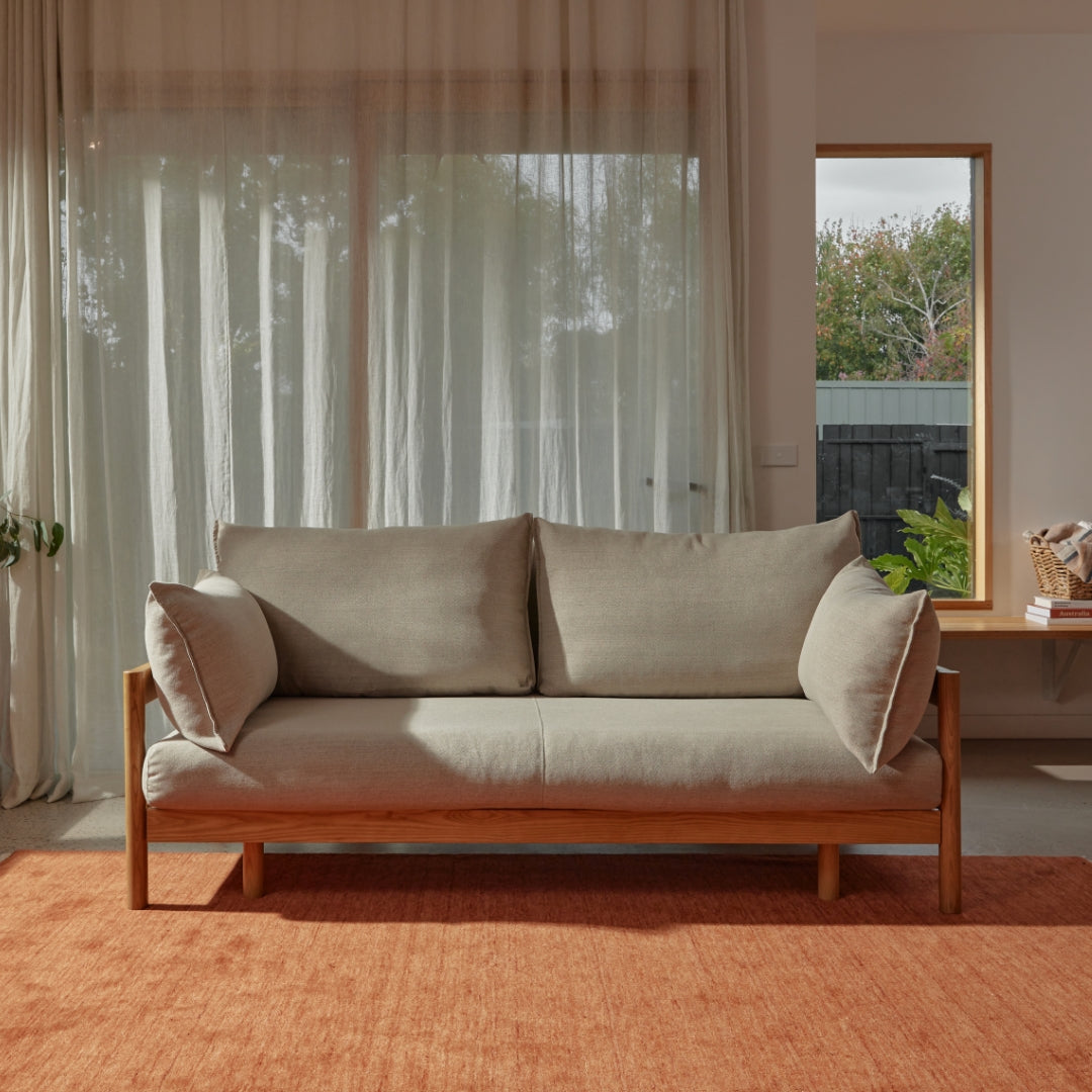 Slideaway Sofa Bed | Pull Out Sofa Lounge Bed | Oatmeal Beige Sofa Bed