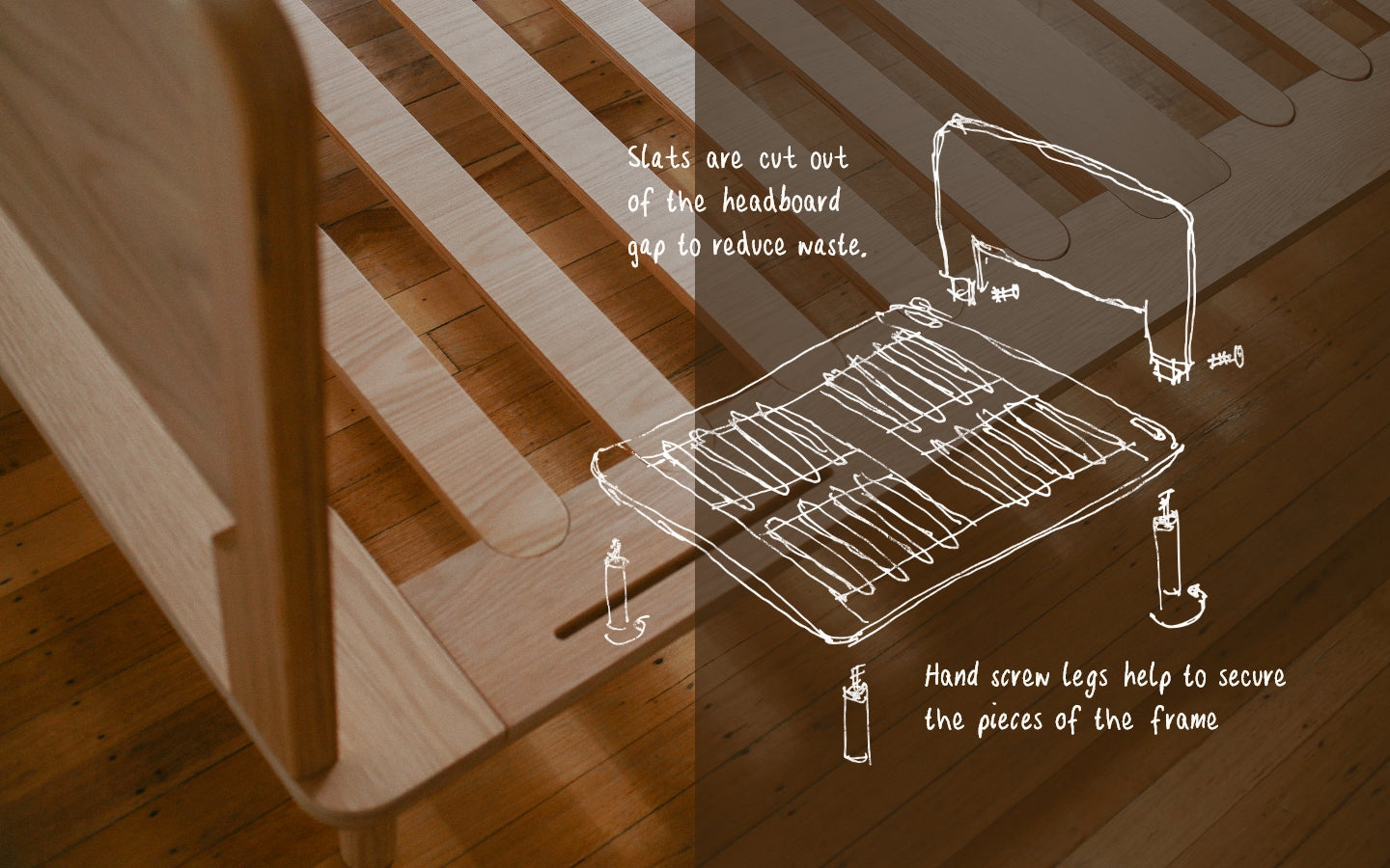 Minimal Japandi Wooden Timber Bed Frame Bed Base