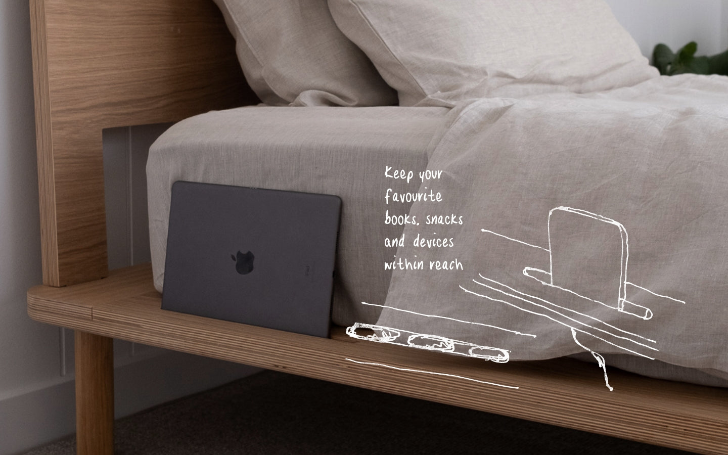 Minimal Japandi Wooden Timber Bed Frame Bed Base